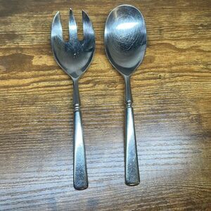 Dansk Anvil Korea set of 2 Serving Spoon and Fork Stainless Steel Flatware